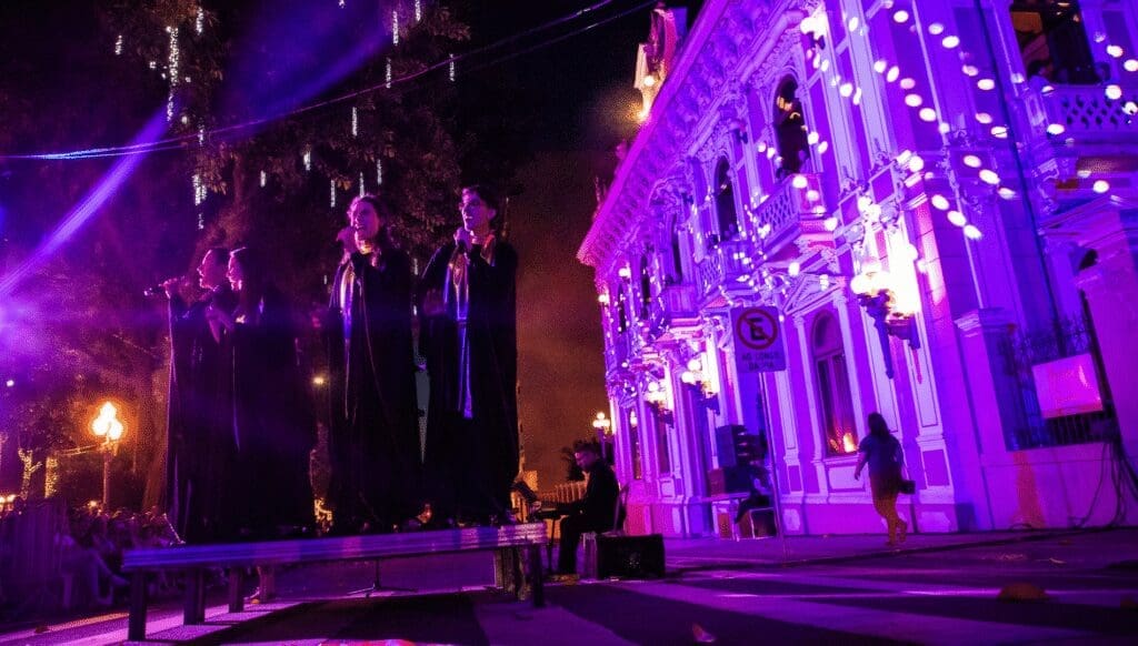 corais e programação de natal