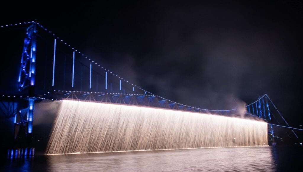 ponte hercílio luz cascata